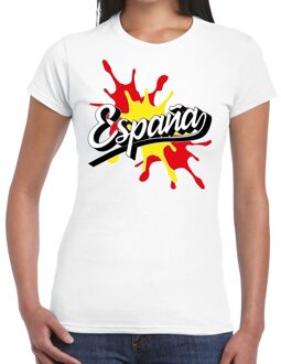 Bellatio Decorations Espana/Spanje t-shirt spetter wit voor dames 2XL