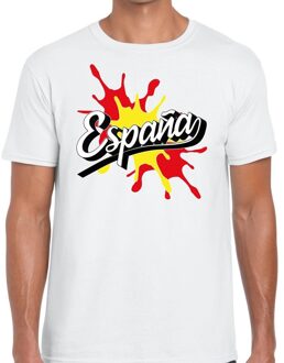 Bellatio Decorations Espana/Spanje t-shirt spetter wit voor heren 2XL