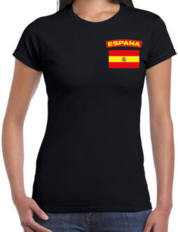 Bellatio Decorations Espana t-shirt met vlag Spanje zwart op borst voor dames