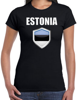 Bellatio Decorations Estland landen t-shirt zwart dames - Estlandse landen shirt / kleding - EK / WK / Olympische spelen Estonia outfit M