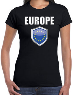 Bellatio Decorations Europa landen t-shirt zwart dames - Europese landen shirt / kleding - EK / WK / Olympische spelen Europe outfit 2XL