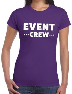 Bellatio Decorations Event crew / personeel tekst t-shirt paars dames 2XL