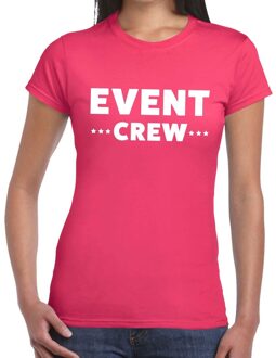 Bellatio Decorations Event crew / personeel tekst t-shirt roze dames 2XL