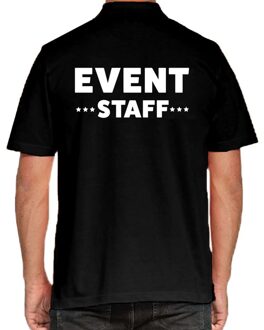 Bellatio Decorations Event staff / personeel tekst polo shirt zwart voor heren