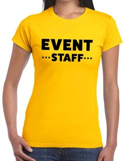 Bellatio Decorations Event staff / personeel tekst t-shirt geel dames 2XL