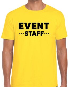 Bellatio Decorations Event staff / personeel tekst t-shirt geel heren 2XL