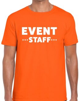 Bellatio Decorations Event staff / personeel tekst t-shirt oranje heren 2XL