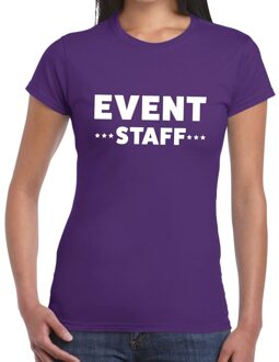 Bellatio Decorations Event staff / personeel tekst t-shirt paars dames XS