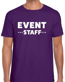 Bellatio Decorations Event staff / personeel tekst t-shirt paars heren 2XL