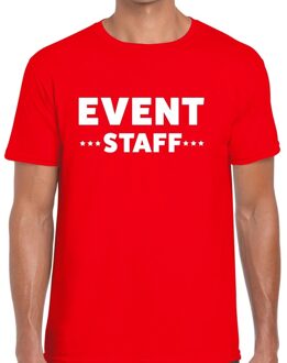 Bellatio Decorations Event staff / personeel tekst t-shirt rood heren 2XL