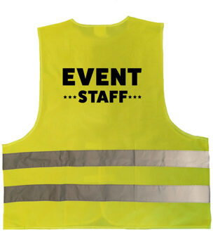 Bellatio Decorations Event staff personeel vestje / hesje geel met reflecterende strepen voor volwassenen - One size