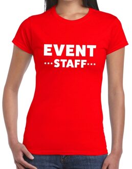 Bellatio Decorations Event staff tekst t-shirt - rood - voor dames - evenementen personeel - crew kleding