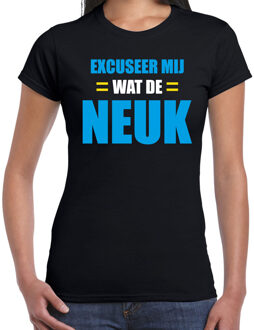 Bellatio Decorations Excuseer mij wat de neuk fun tekst t-shirt zwart voor dames S