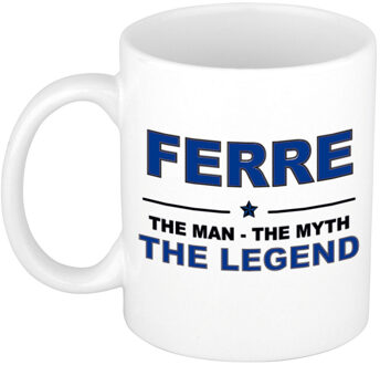 Bellatio Decorations Fabian cadeau mok - man myth legend - naam koffiemok - 300 ml - collega - vaderdag Donkerblauw