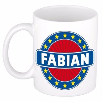 Bellatio Decorations Fabian naam koffie mok / beker 300 ml - namen mokken Multikleur