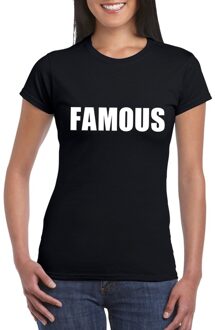 Bellatio Decorations Famous fun t-shirt zwart voor dames 2XL - Feestshirts