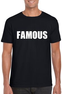 Bellatio Decorations Famous fun t-shirt zwart voor heren 2XL - Feestshirts