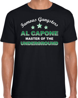 Bellatio Decorations Famous gangsters Al Capone tekst t-shirt zwart heren