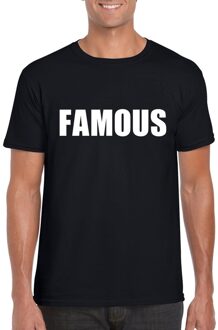 Bellatio Decorations Famous tekst t-shirt zwart heren