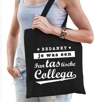 Bellatio Decorations Fantastische collega cadeau tas / shopper zwart katoen voor dames - Feest Boodschappentassen