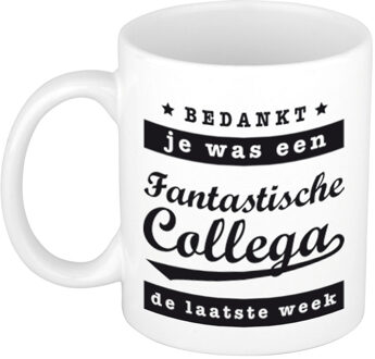 Bellatio Decorations Fantastische collega laatste week witte koffiemok / theebeker afscheidscadeau 300 ml - feest mokken