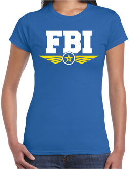 Bellatio Decorations FBI agent tekst t-shirt blauw voor dames