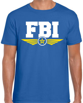 Bellatio Decorations FBI agent tekst t-shirt blauw voor heren Zwart