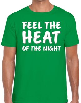 Bellatio Decorations Feel te heat of the night t-shirt groen heren 2XL