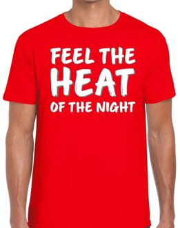 Bellatio Decorations Feel te heat of the night t-shirt rood heren