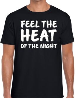 Bellatio Decorations Feel the heat tekst t-shirt zwart heren