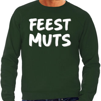 Bellatio Decorations Feest muts sweater / trui groen met witte letters voor heren