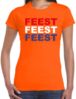 Bellatio Decorations Feest t-shirt oranje voor dames - Koningsdag / EK/WK shirts