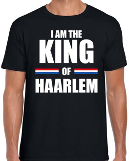 Bellatio Decorations Feest t-shirt voor heren - I am the King of Haarlem - zwart - Koningsdag S