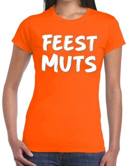 Bellatio Decorations Feestmuts fun t-shirt oranje dames XS