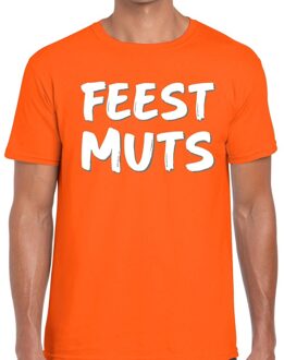 Bellatio Decorations Feestmuts fun t-shirt oranje heren 2XL