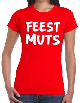 Bellatio Decorations Feestmuts fun t-shirt rood dames XS