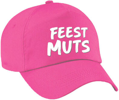 Bellatio Decorations Feestmuts Fun verkleed petje - roze - voor dames en heren - team baseball cap - carnaval
