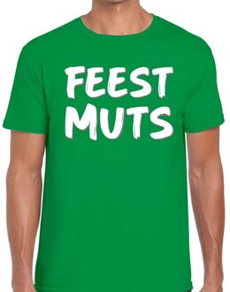 Bellatio Decorations Feestmuts tekst t-shirt - groen - heren - Foute party kleding - korte mouwen