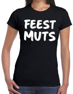 Bellatio Decorations Feestmuts tekst t-shirt zwart dames 2XL