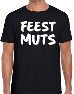 Bellatio Decorations Feestmuts tekst t-shirt zwart heren 2XL