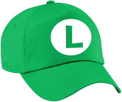 Bellatio Decorations Feestpet Luigi / loodgieter groen voor dames en heren - baseball cap - verkleed pet / carnaval pet