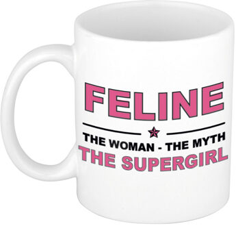 Bellatio Decorations Feline The woman, The myth the supergirl collega kado mokken/bekers 300 ml Oudroze