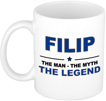 Bellatio Decorations Filip cadeau mok - man myth legend - naam koffiemok - 300 ml - collega - vaderdag