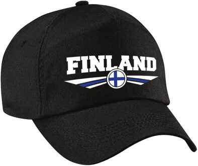 Bellatio Decorations Finland landen pet / baseball cap zwart voor kinderen - Verkleedhoofddeksels