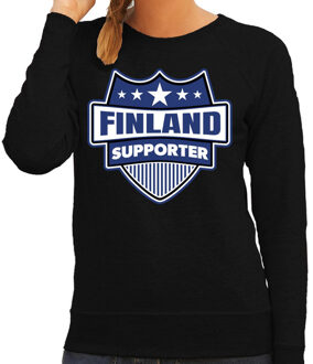 Bellatio Decorations Finland schild supporter sweater zwart voor dames 2XL