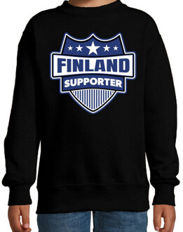 Bellatio Decorations Finland schild supporter sweater zwart voor kinder