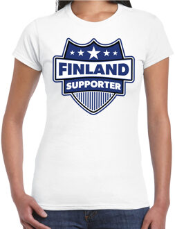 Bellatio Decorations Finland schild supporter t-shirt wit voor dames