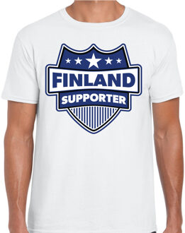 Bellatio Decorations Finland schild supporter t-shirt wit voor heren