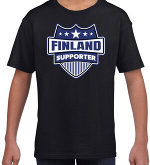 Bellatio Decorations Finland schild supporter t-shirt zwart voor kinderen