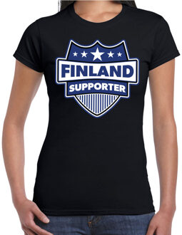 Bellatio Decorations Finland supporter schild t-shirt zwart voor dames - Finland landen t-shirt / kleding - EK / WK / Olympische spelen outfit 2XL